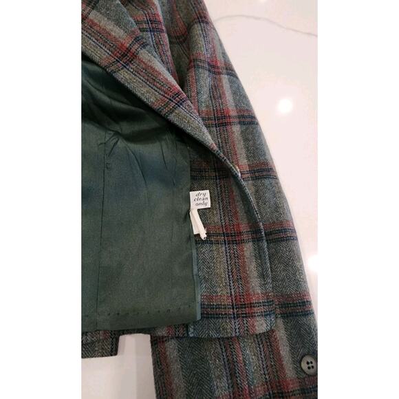 PENDLETON VTG Single Button Blazer Jacket Gray Red Plaid 100% Wool USA Womens XL - Picture 8 of 8